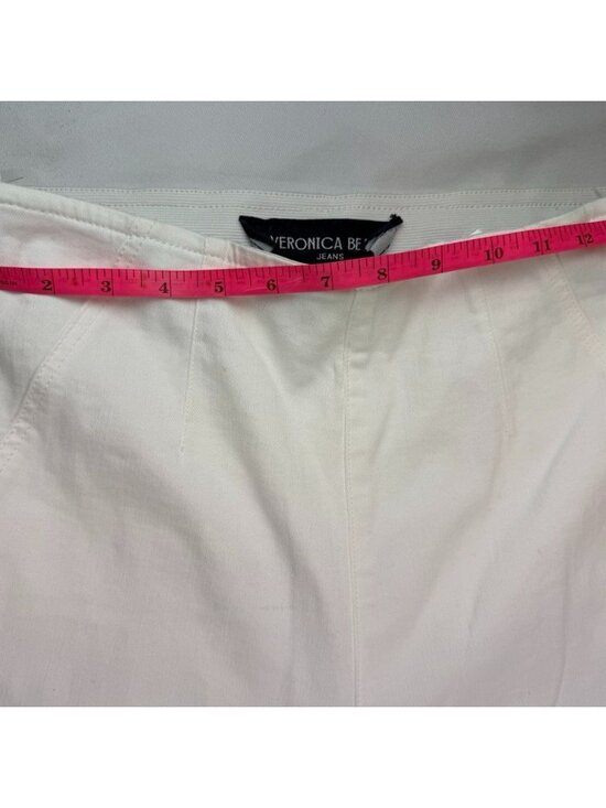 Veronica Beard Carson Off Duty High Rise Ankle Flare Jeans in White Small - Picture 7 of 9